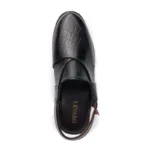 Black Crocodile Air Peshawari Chappal Up Side