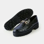 Black Crocodile Chunky Loafers L2 An Back