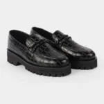 Black Crocodile Chunky Loafers