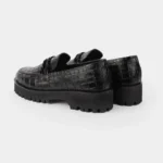 Black Crocodile Chunky Loafers another Back