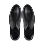 Black Leather Chelsea Boots Up Side