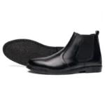 Black Leather Chelsea Boots An Back