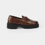 Brown Crocodile Chunky Loafers L1 Single