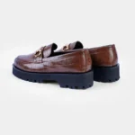 Brown Crocodile Chunky Loafers L2 Dual back