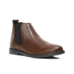Brown Leather Chelsea Boots Single Back